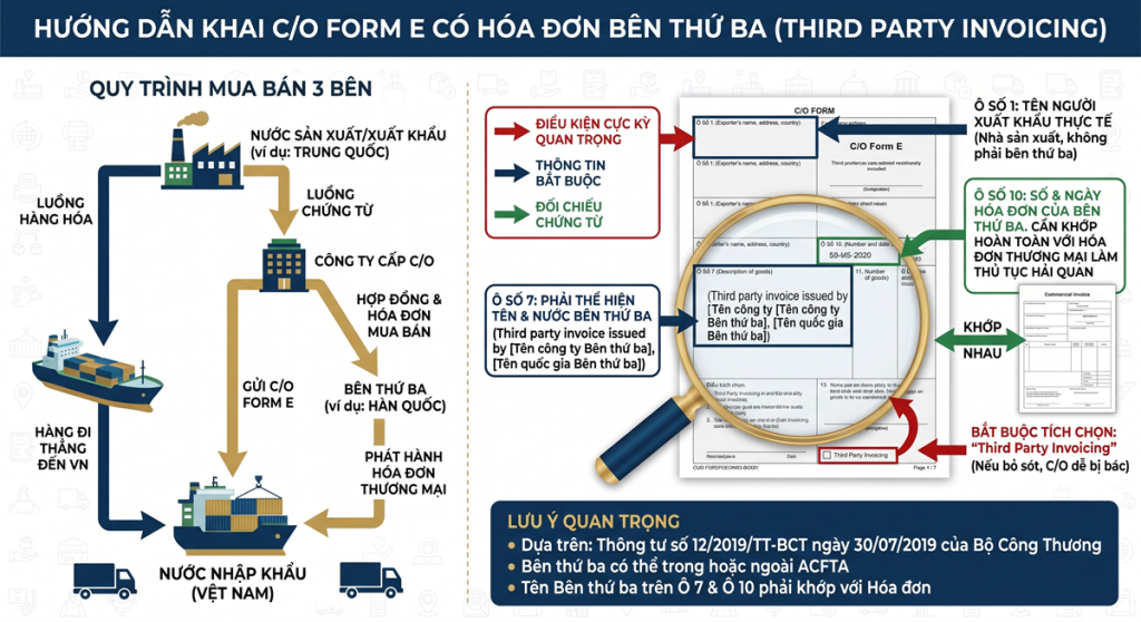 C/O Form E hóa đơn bên thứ 3