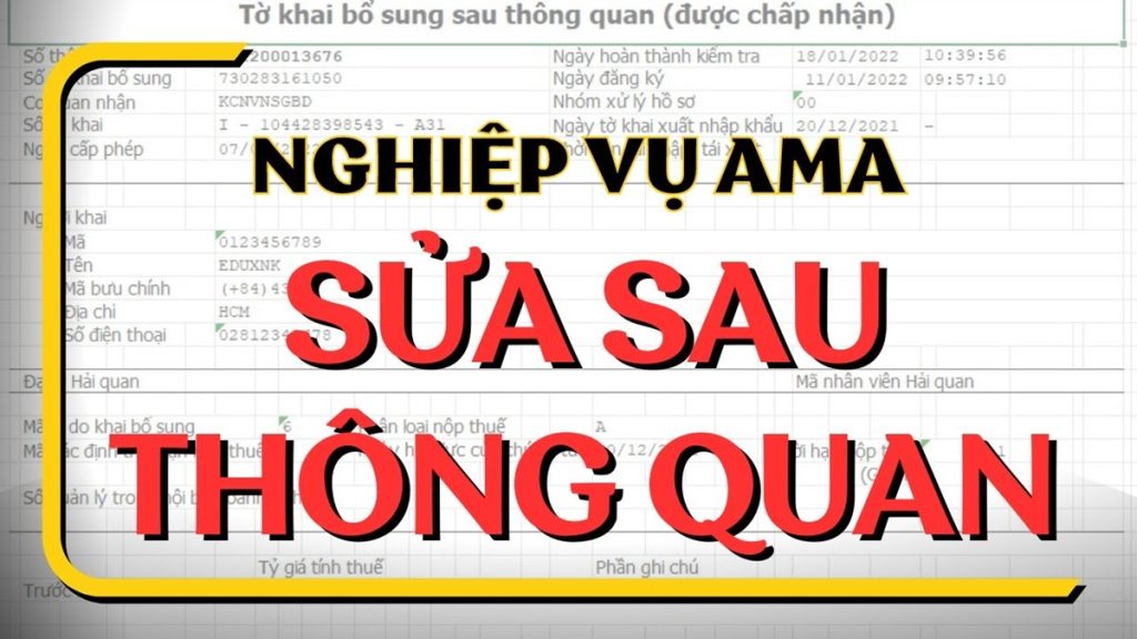 Khai bổ sung tờ khai hải quan