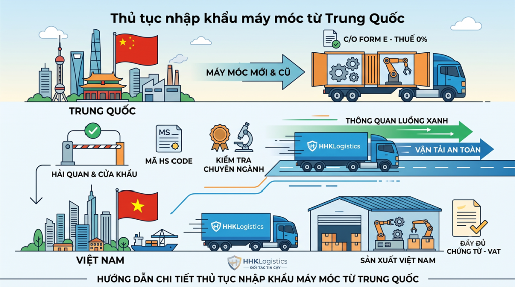 thủ tục nhập khẩu máy móc từ Trung Quốc